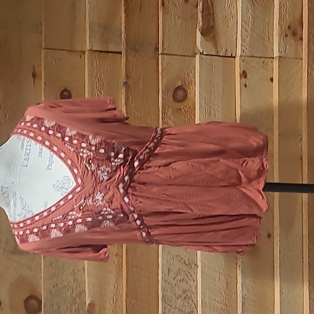 Boho burnt orange tshirt size L